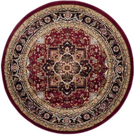 Safavieh 10 x 10 ft. Lyndhurst Power Loomed Round Area Rug; Red & Black LNH330B-10R